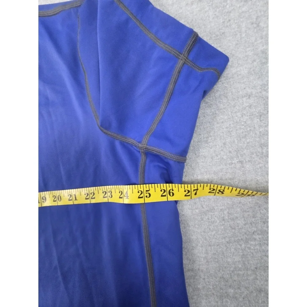 Lands End 2XL Rash Guard‎ Sport Moisture Wick Shirt Royal Blue Zip Close Beach